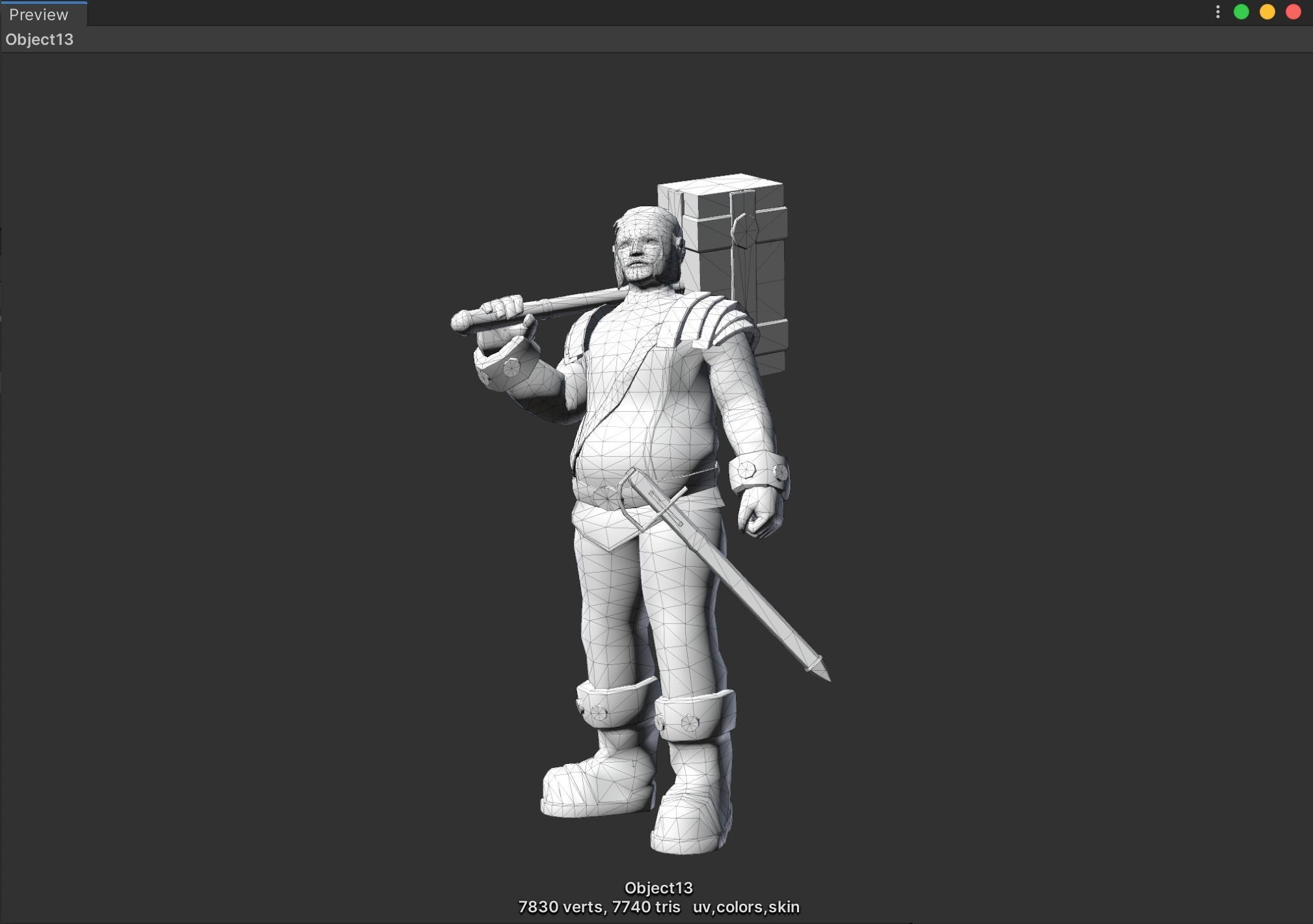 Fat Guard Low-poly 3D model_2