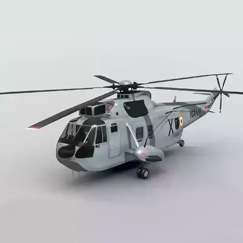 Westland SeaKing MK42C Indian Navy Low-poly 3D model