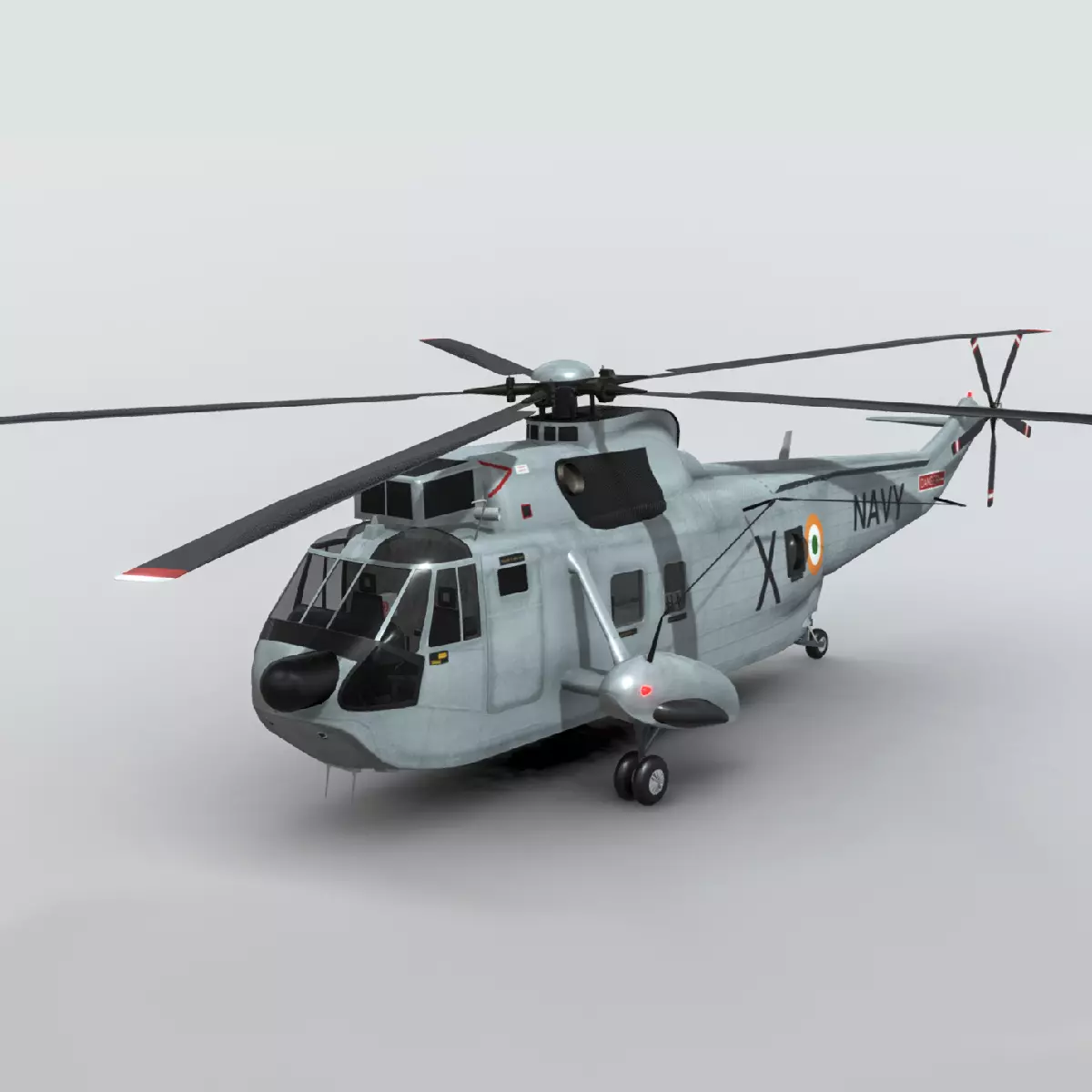 Westland SeaKing MK42C Indian Navy Low-poly 3D model_0