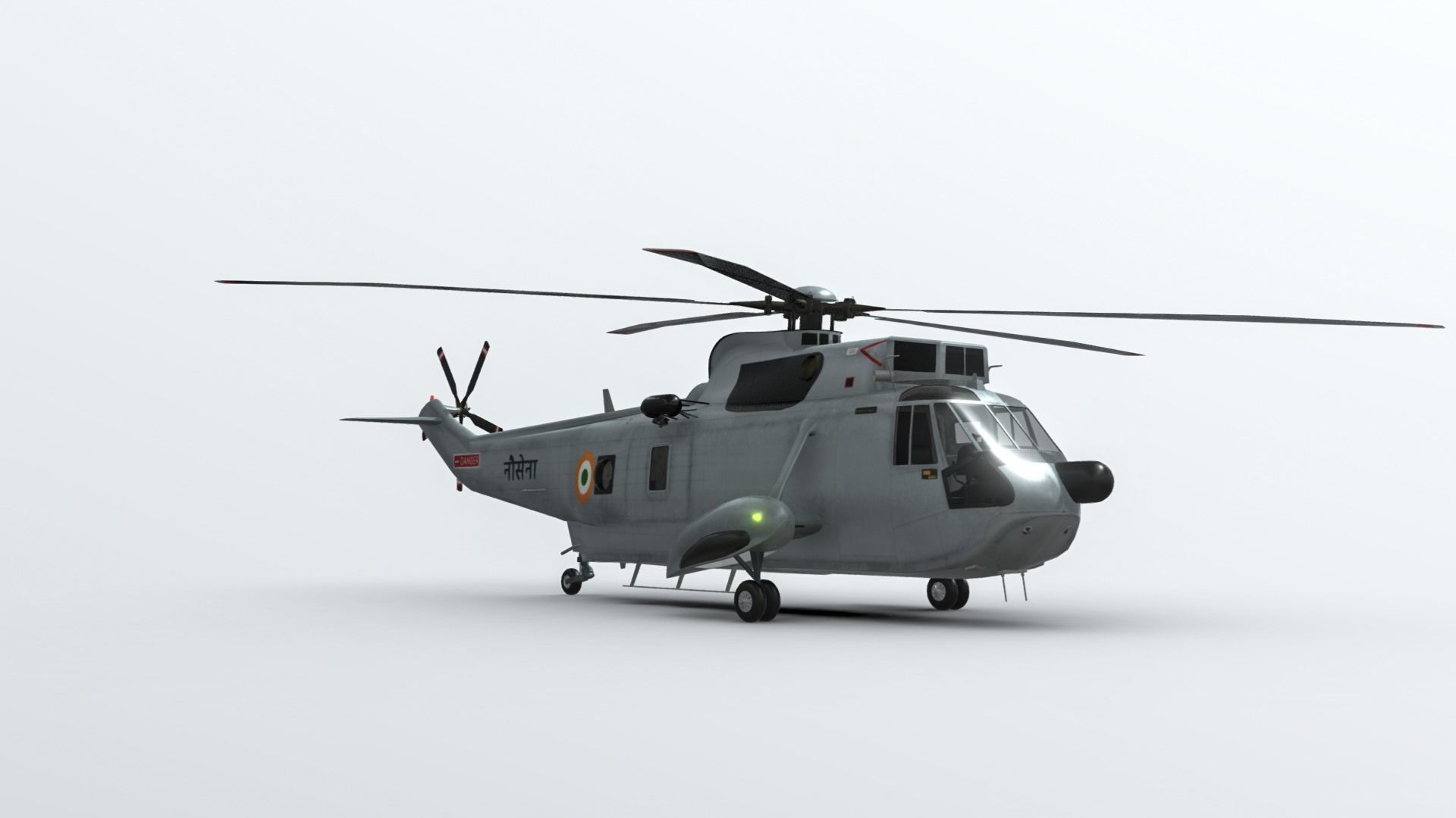 Westland SeaKing MK42C Indian Navy Low-poly 3D model_4