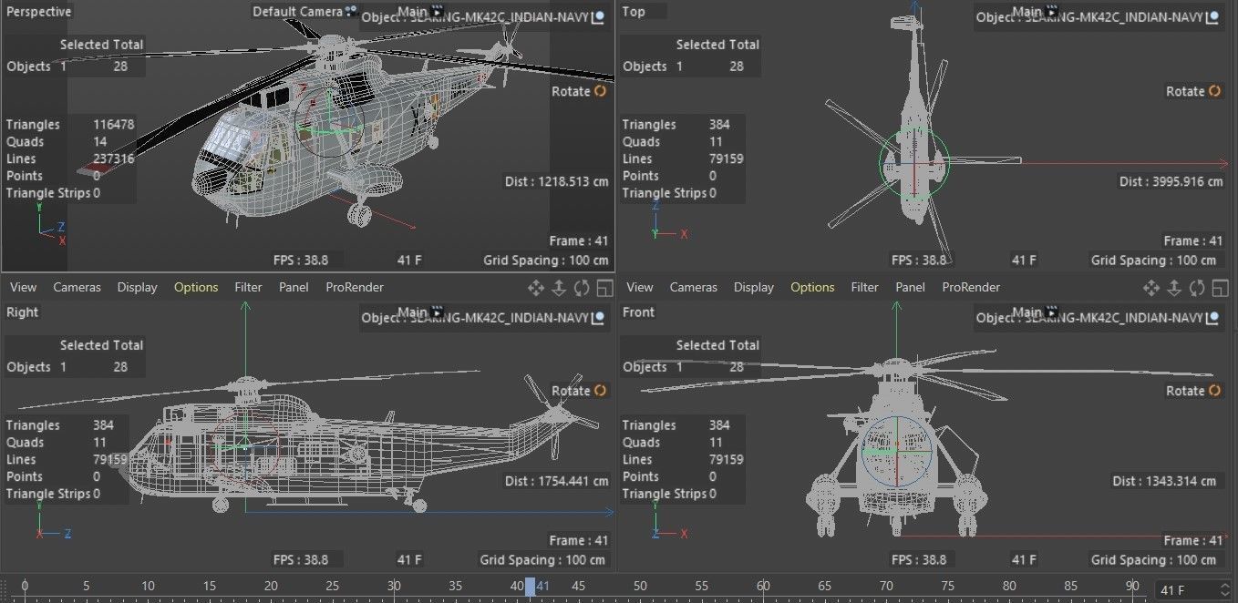 Westland SeaKing MK42C Indian Navy Low-poly 3D model_10