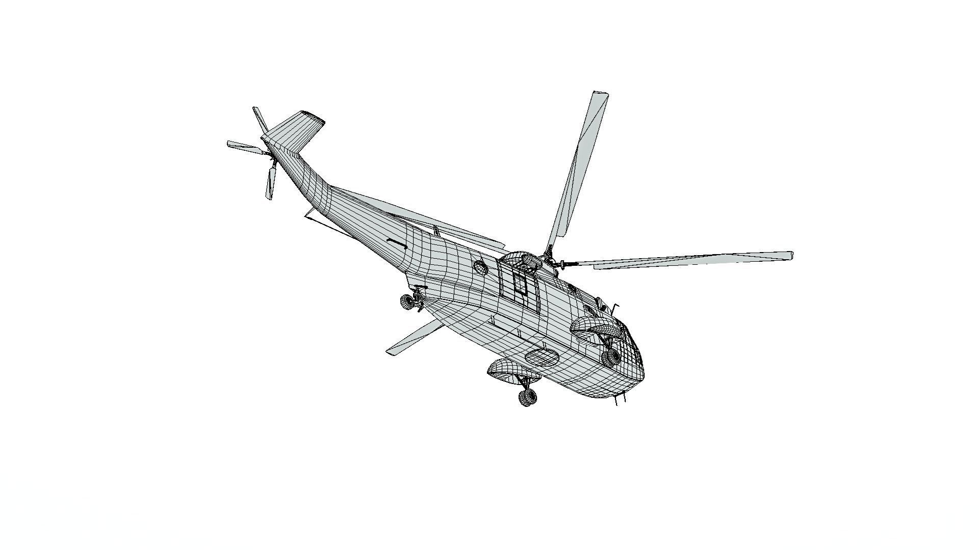 Westland SeaKing MK42C Indian Navy Low-poly 3D model_9