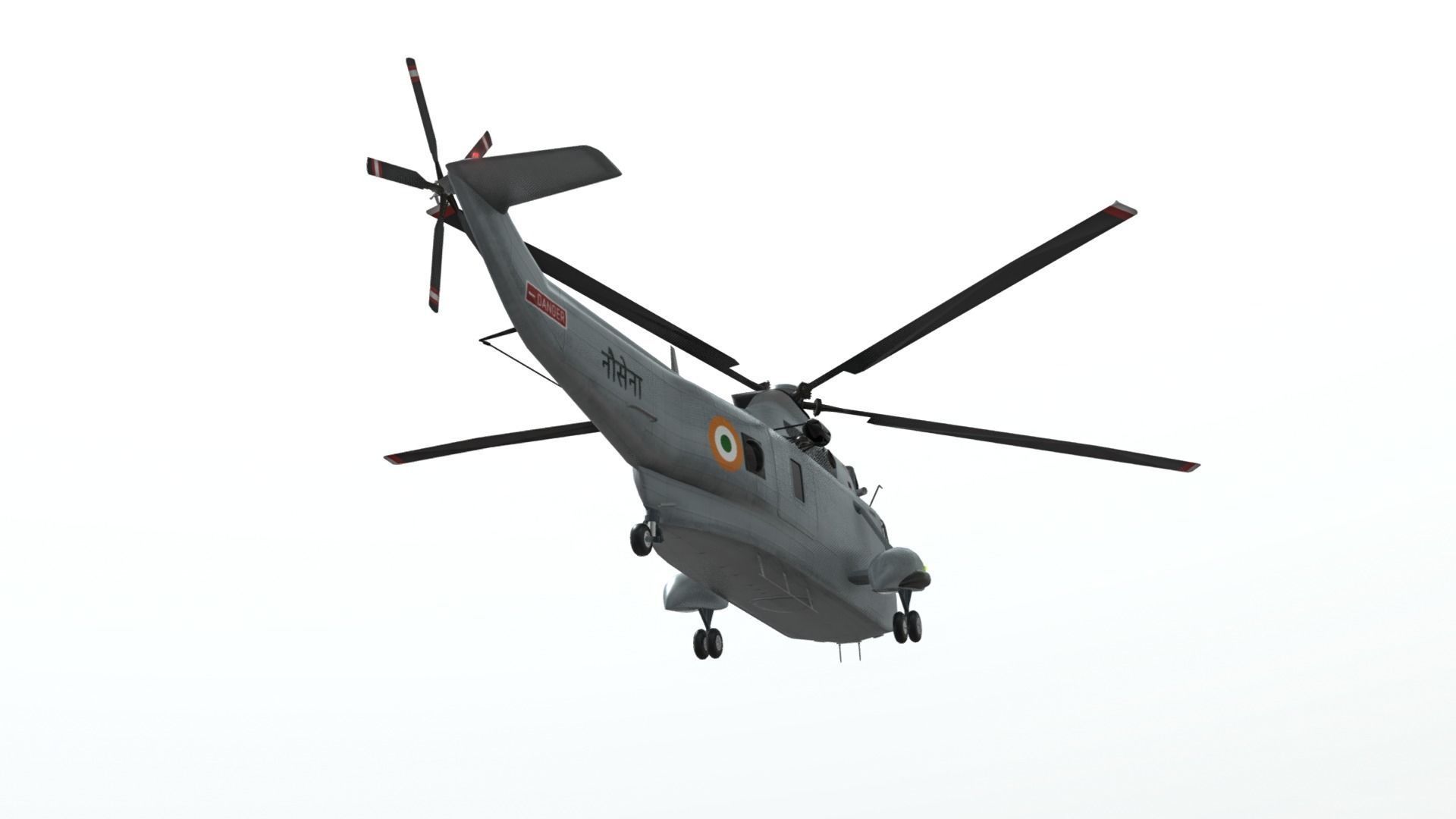 Westland SeaKing MK42C Indian Navy Low-poly 3D model_3