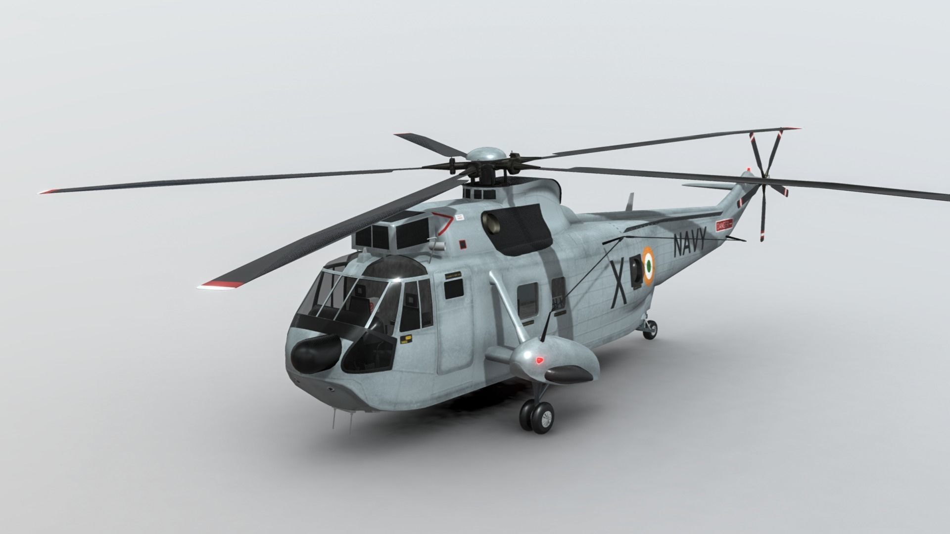Westland SeaKing MK42C Indian Navy Low-poly 3D model_1
