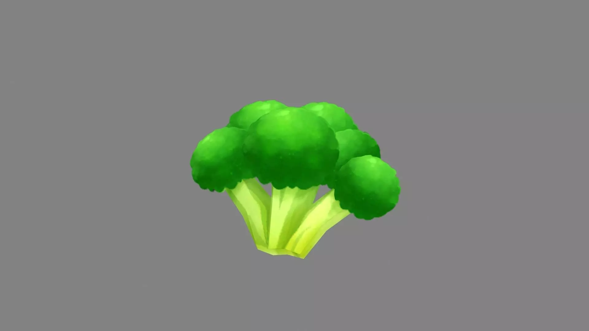 Cartoon broccoli diced Low-poly 3D model