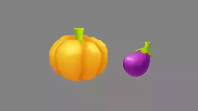 Cartoon Pumpkin - Purple Eggplant