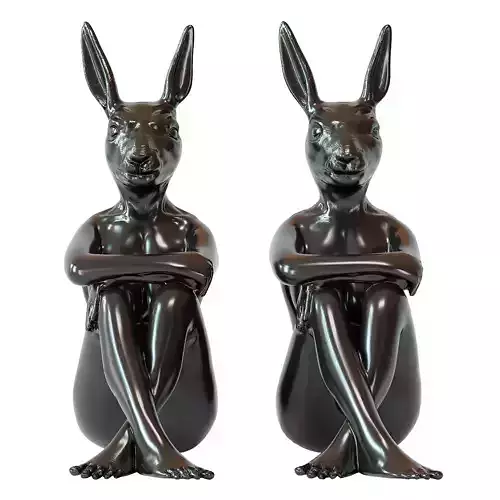 Deco Figurine Gangster Rabbit Black