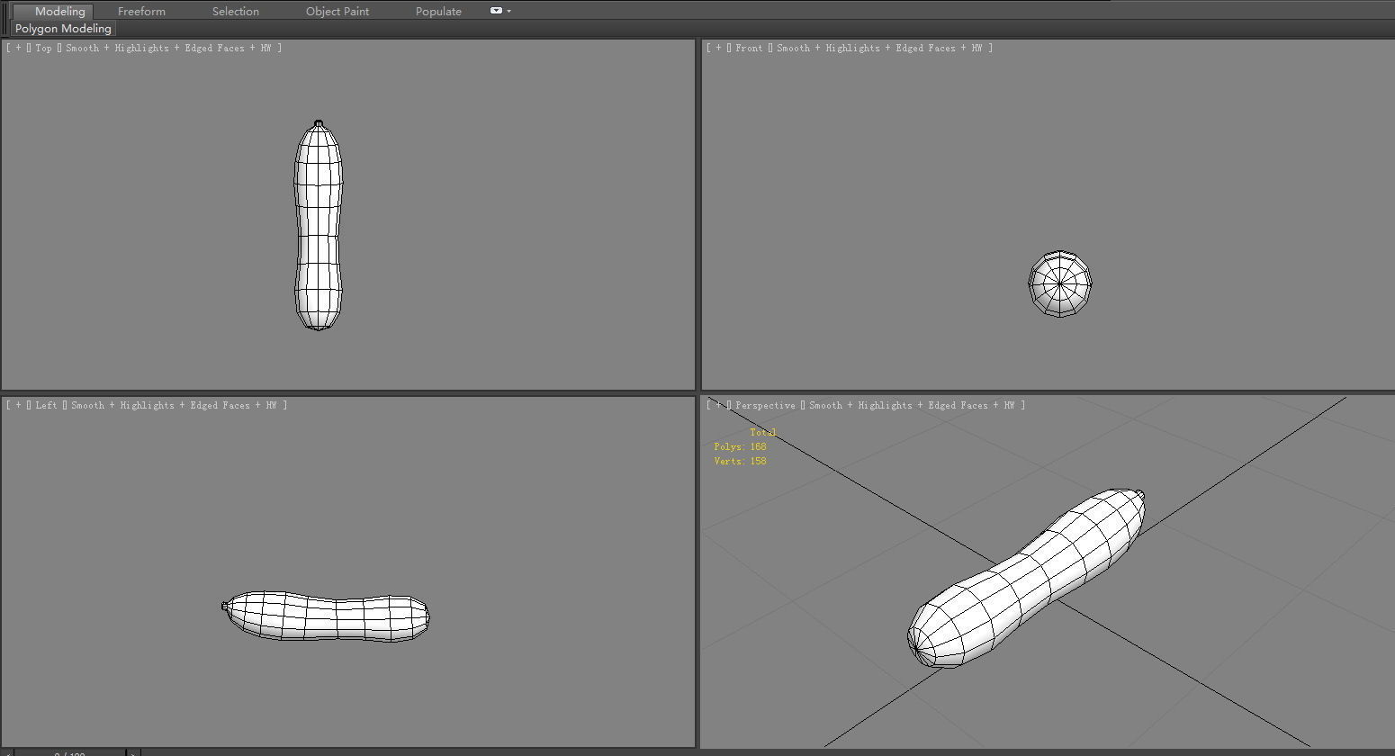 Cartoon cucumber Low-poly 3D model_5