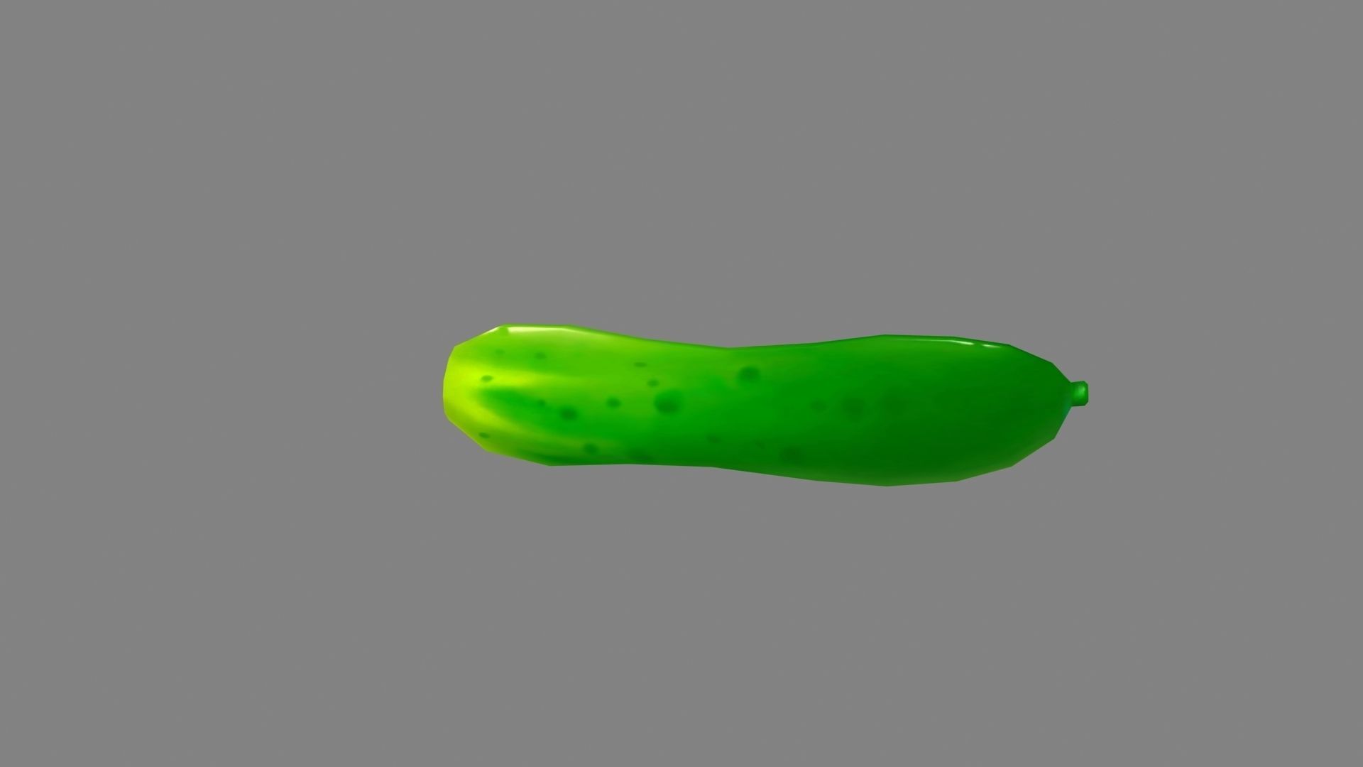 Cartoon cucumber Low-poly 3D model_1