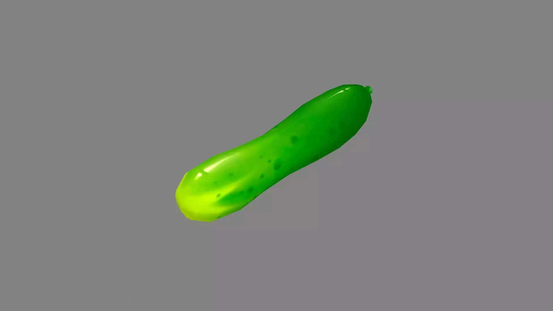 Cartoon cucumber Low-poly 3D model_0