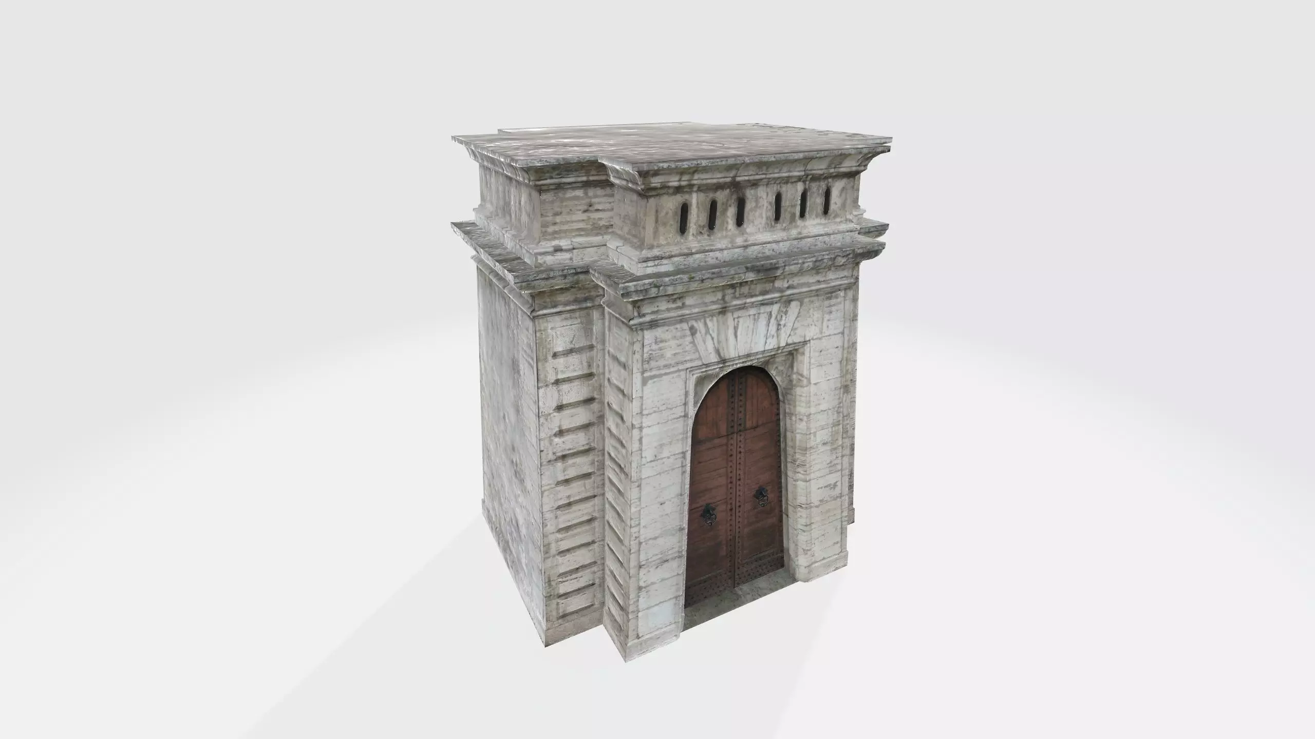 Monument stone gate Low-poly 3D model_0