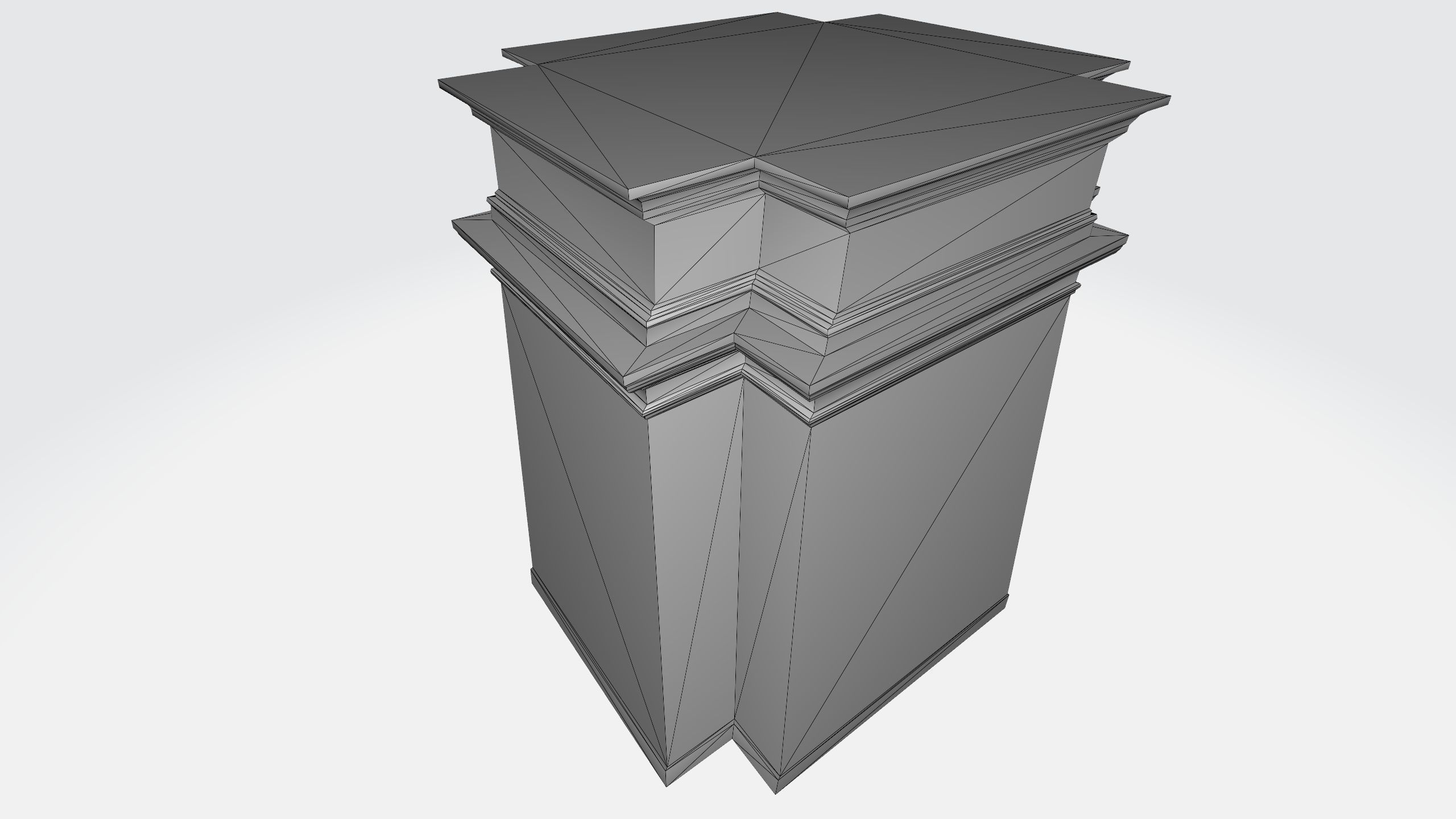 Monument stone gate Low-poly 3D model_7