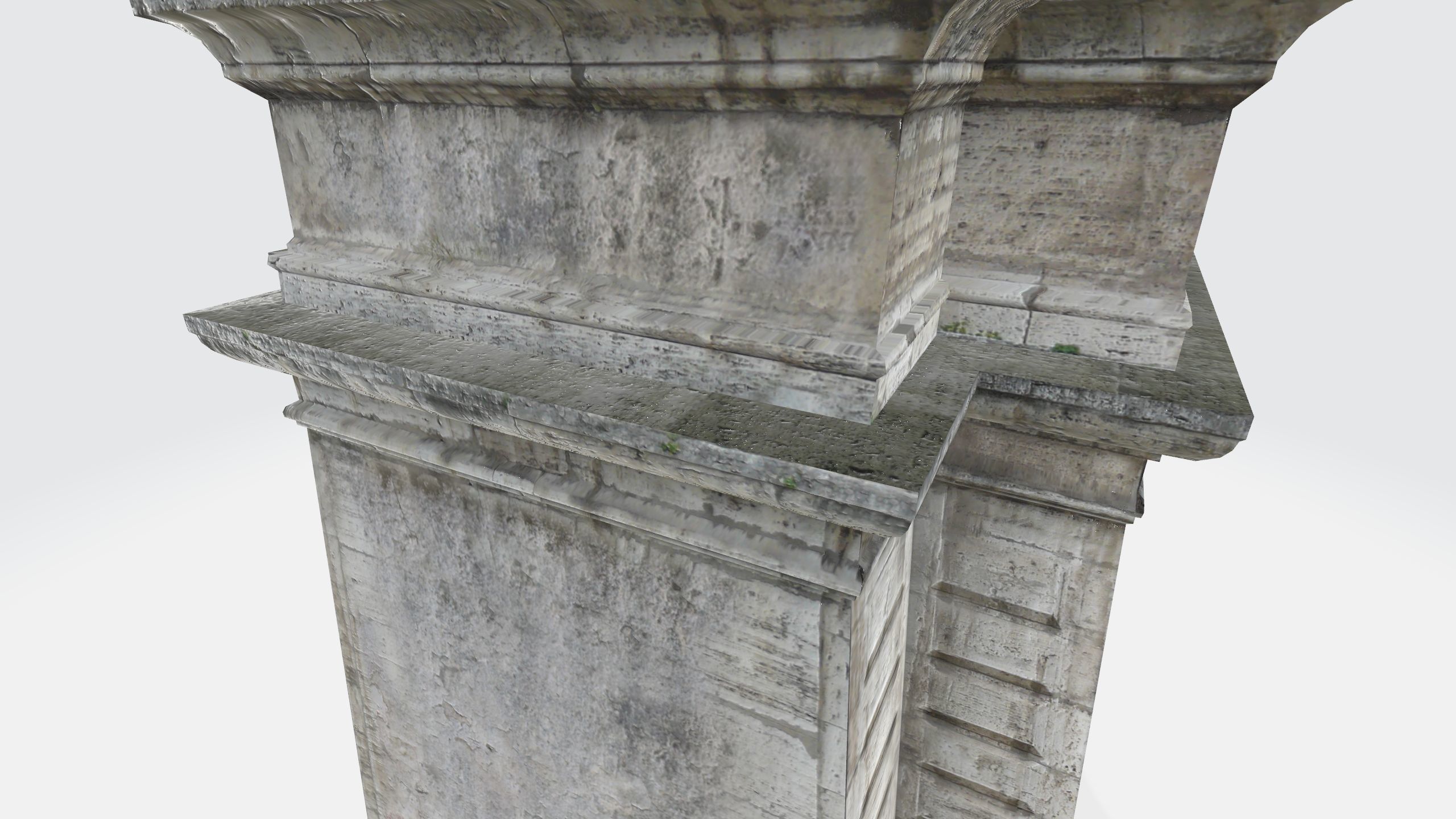 Monument stone gate Low-poly 3D model_1