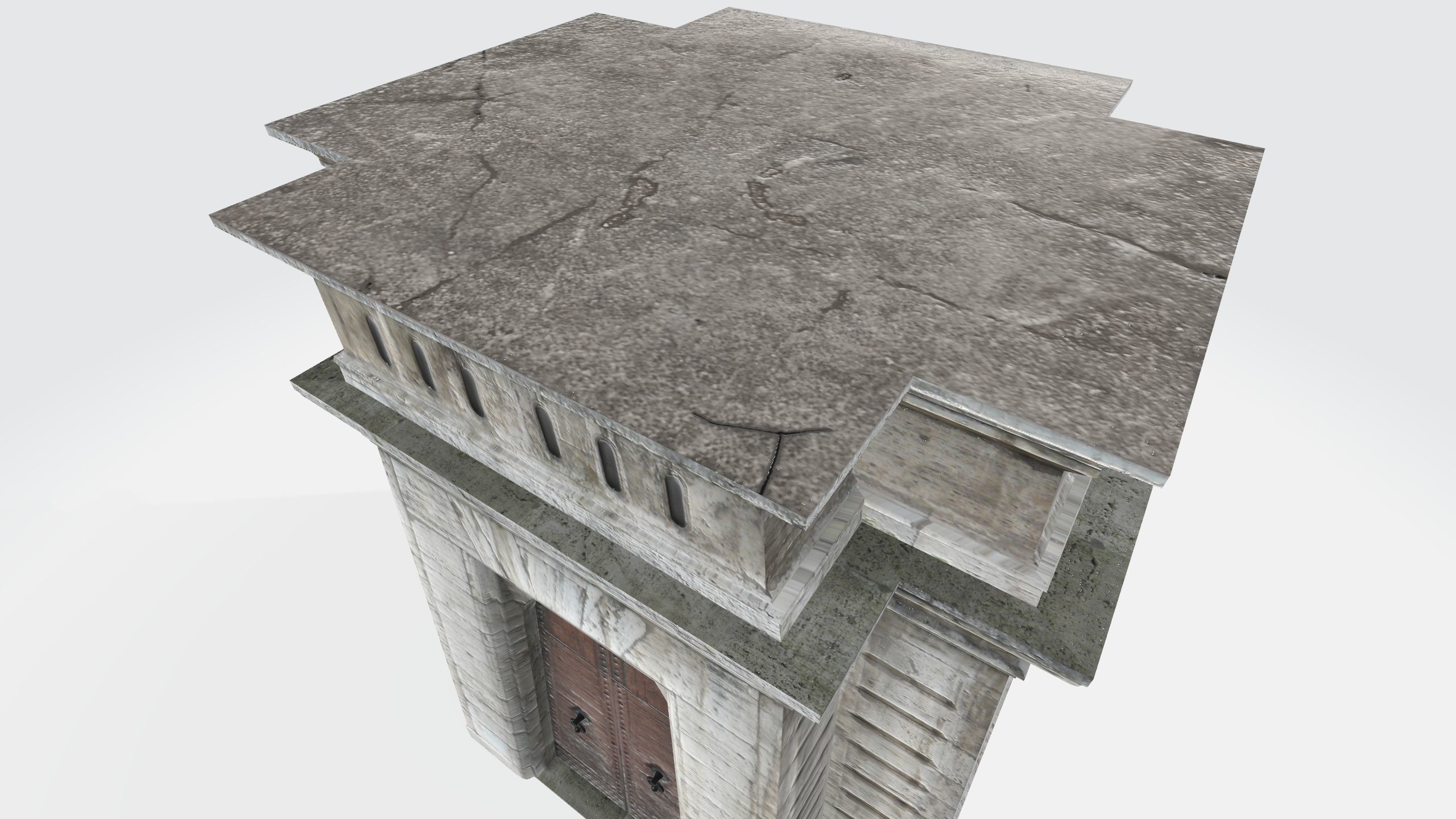 Monument stone gate Low-poly 3D model_2