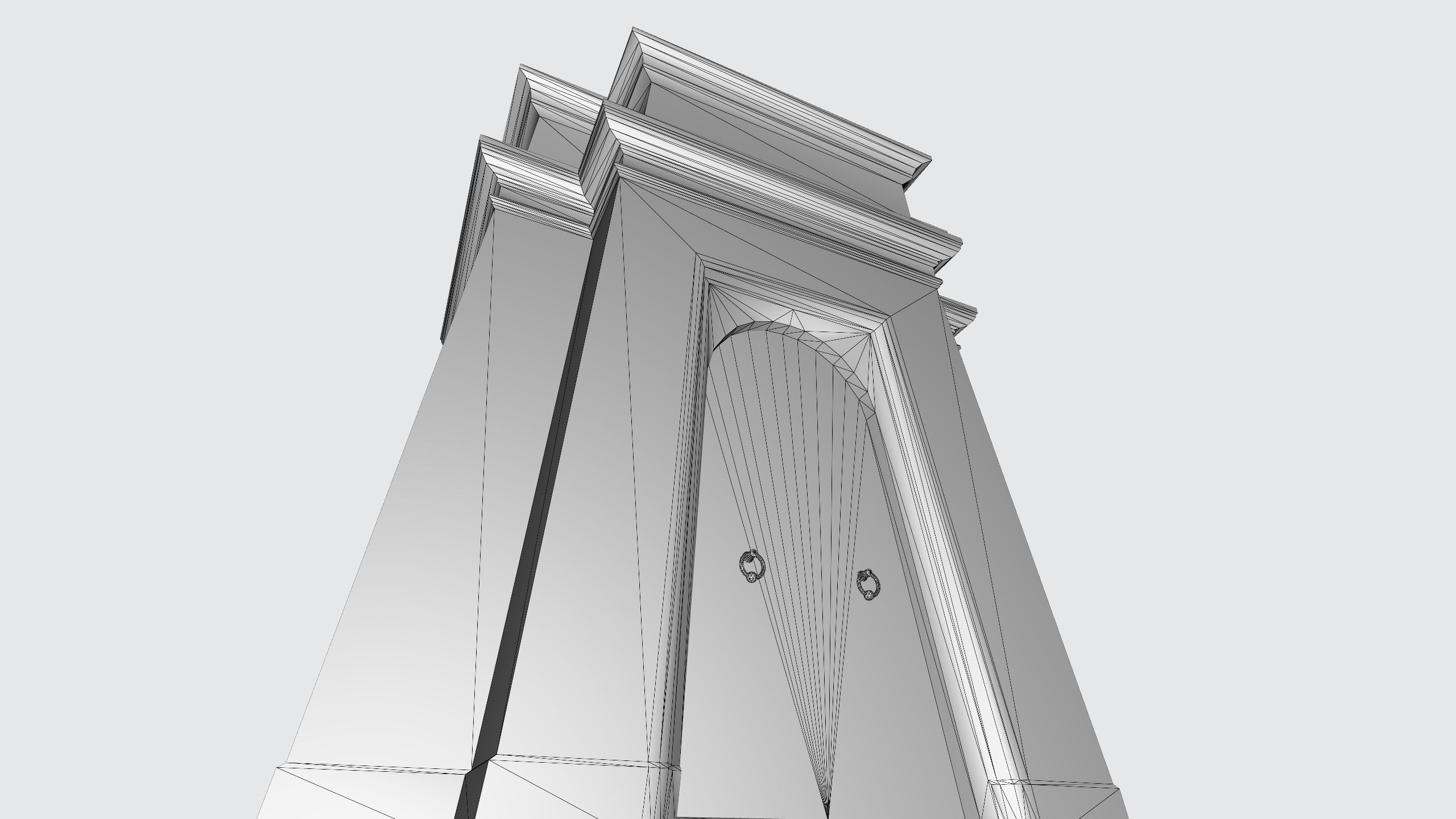 Monument stone gate Low-poly 3D model_6