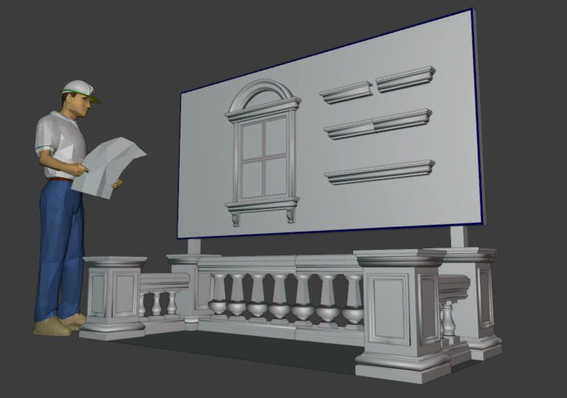 construct 3D window Free 3D model_2