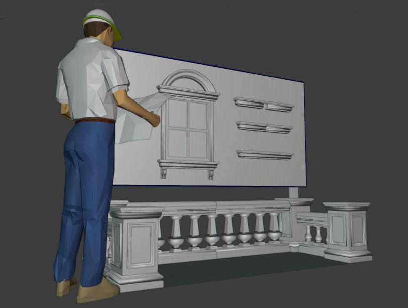 construct 3D window Free 3D model_3