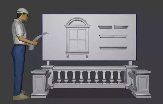 construct 3D window Free 3D model