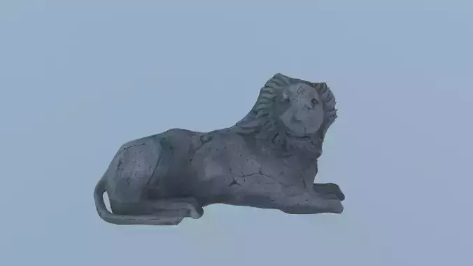 Ancient Greek Stone Lion Damaged
