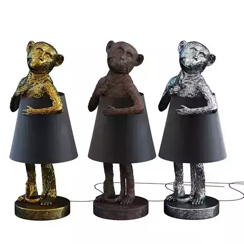 Table Lamp Animal Monkey Brown Black