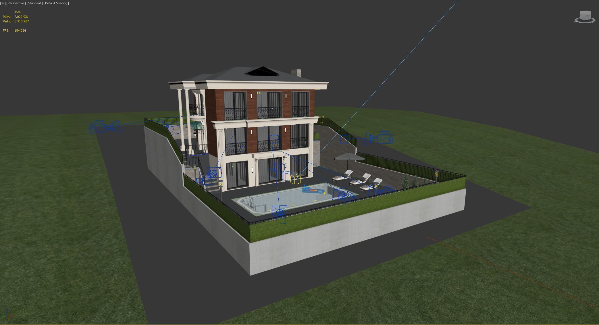 Villa Exterior 3D model_7