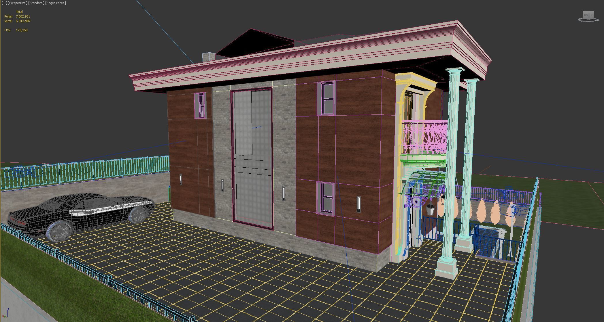 Villa Exterior 3D model_8