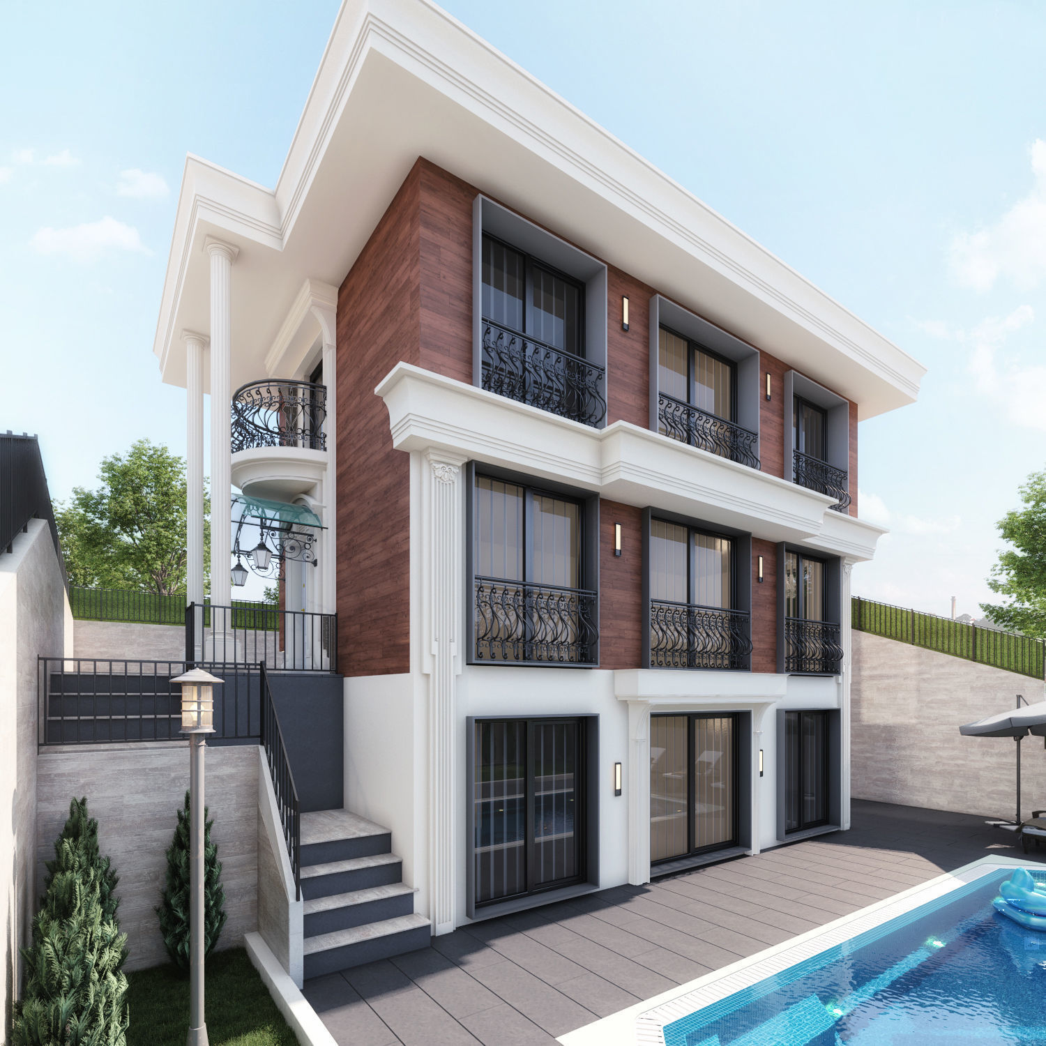 Villa Exterior 3D model_2