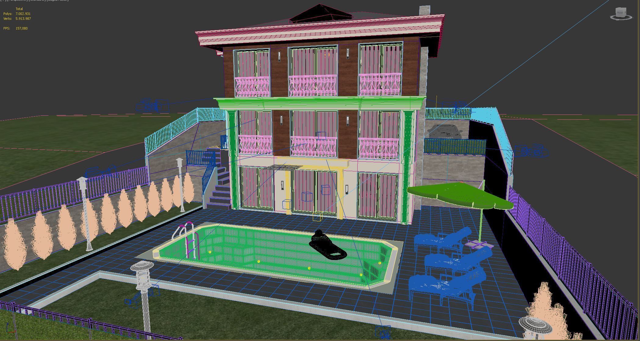 Villa Exterior 3D model_9