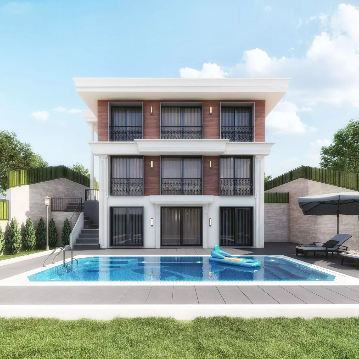 Villa Exterior 3D model_0