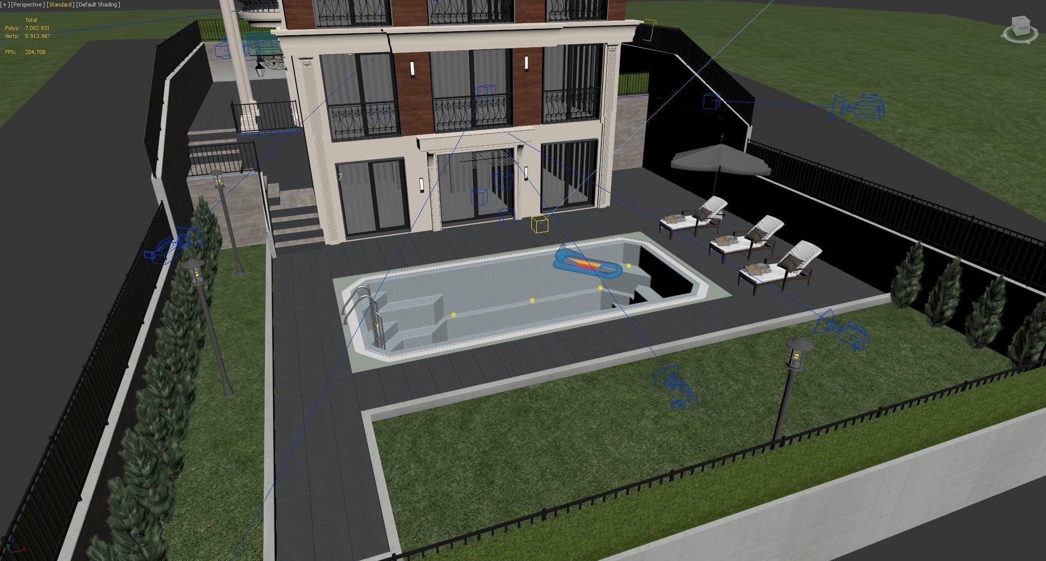 Villa Exterior 3D model_6