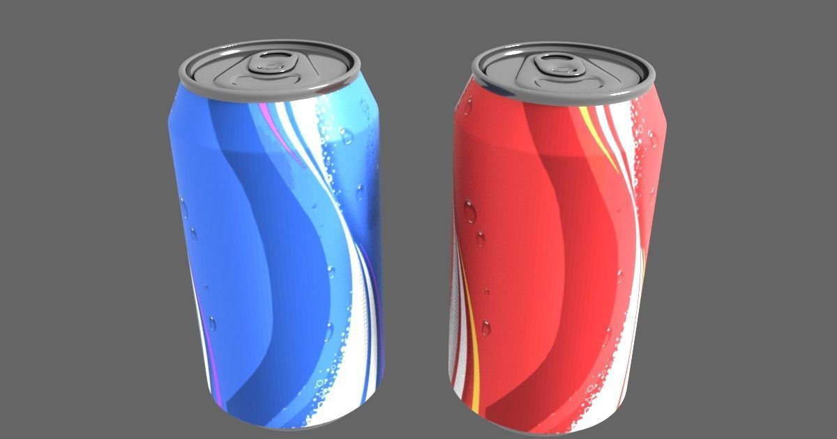 Soda Can Low-poly 3D model_1