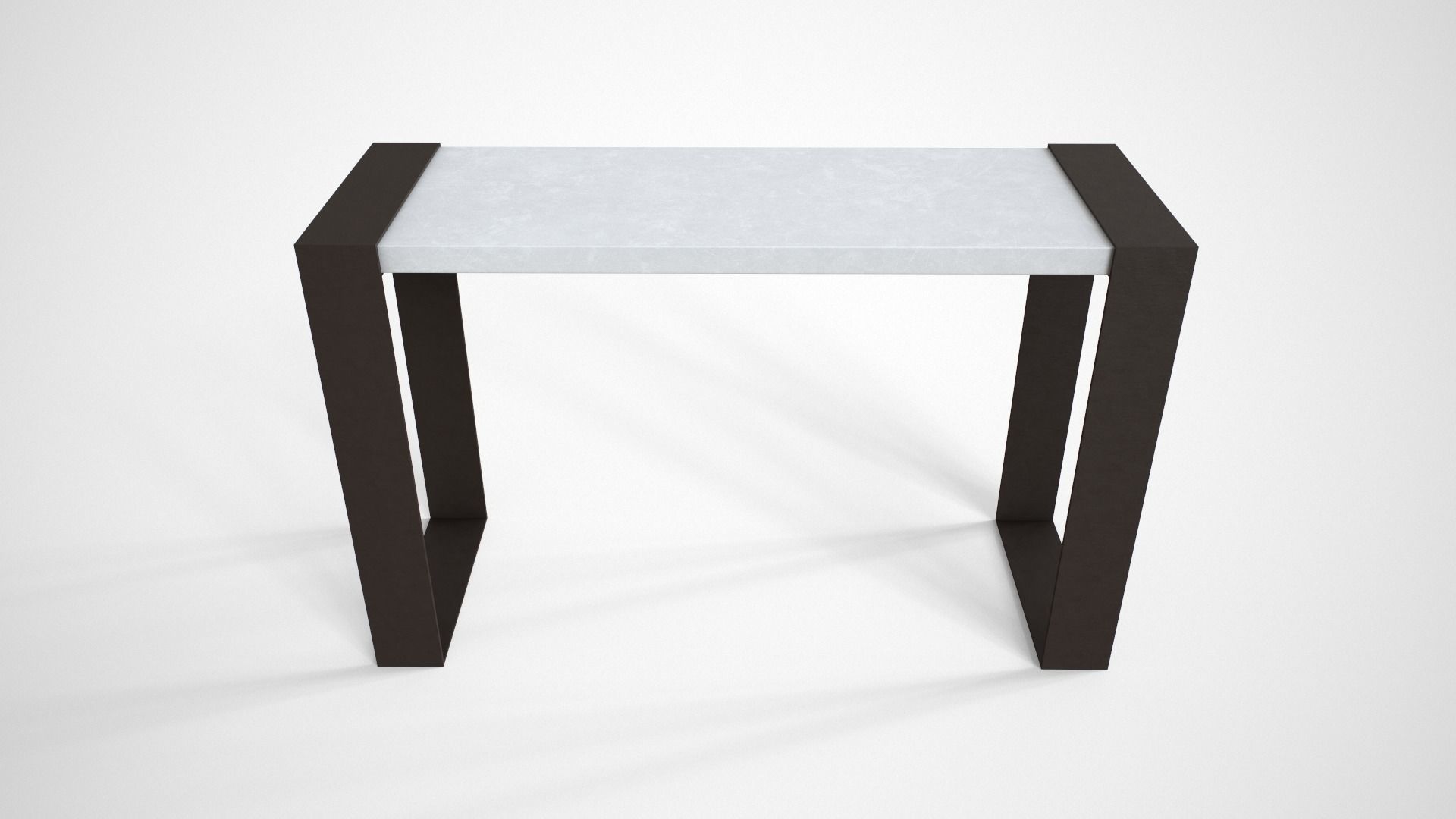 Fabio study Table white finish Low-poly 3D model_2