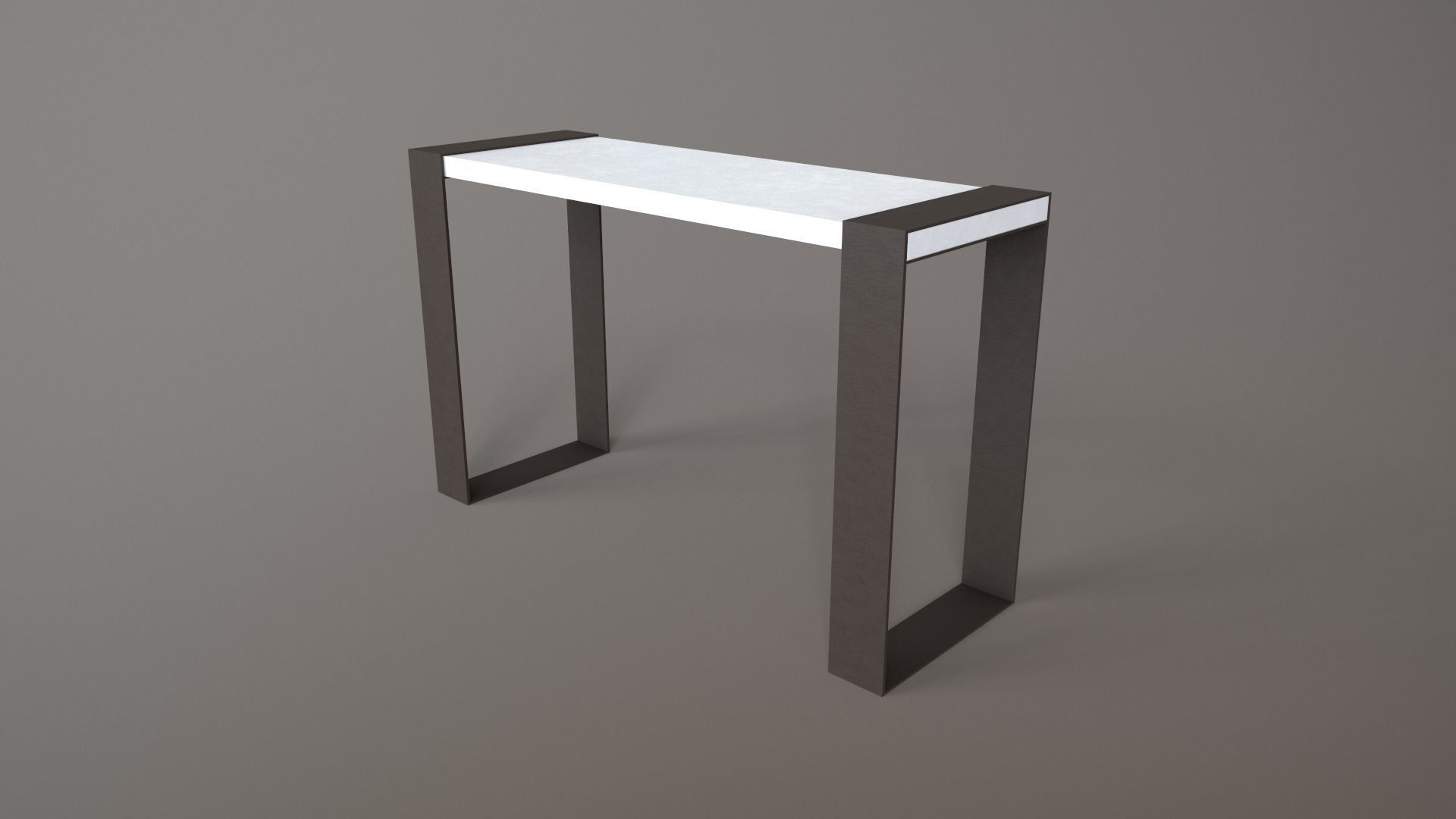 Fabio study Table white finish Low-poly 3D model_1