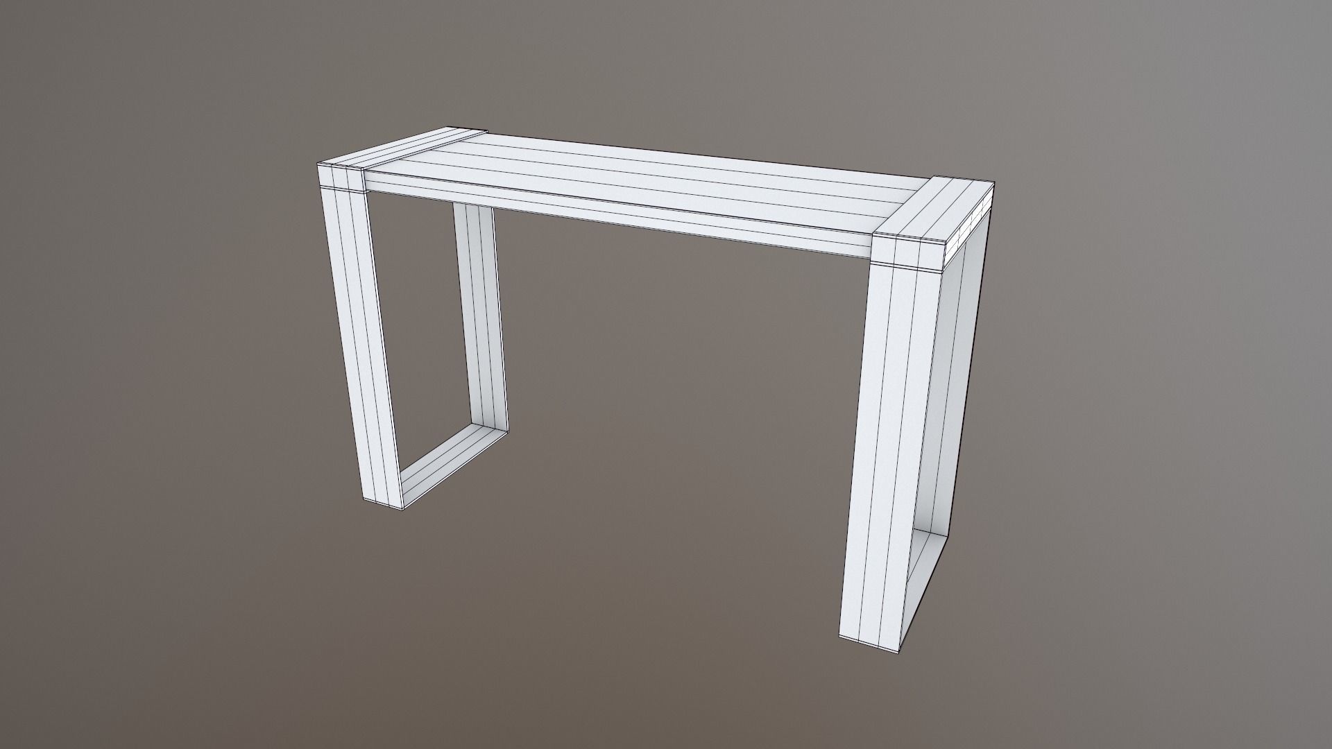 Fabio study Table white finish Low-poly 3D model_6
