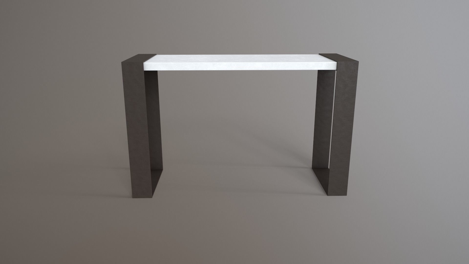 Fabio study Table white finish Low-poly 3D model_5