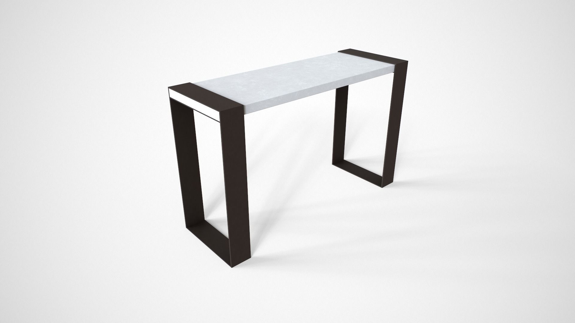 Fabio study Table white finish Low-poly 3D model_3