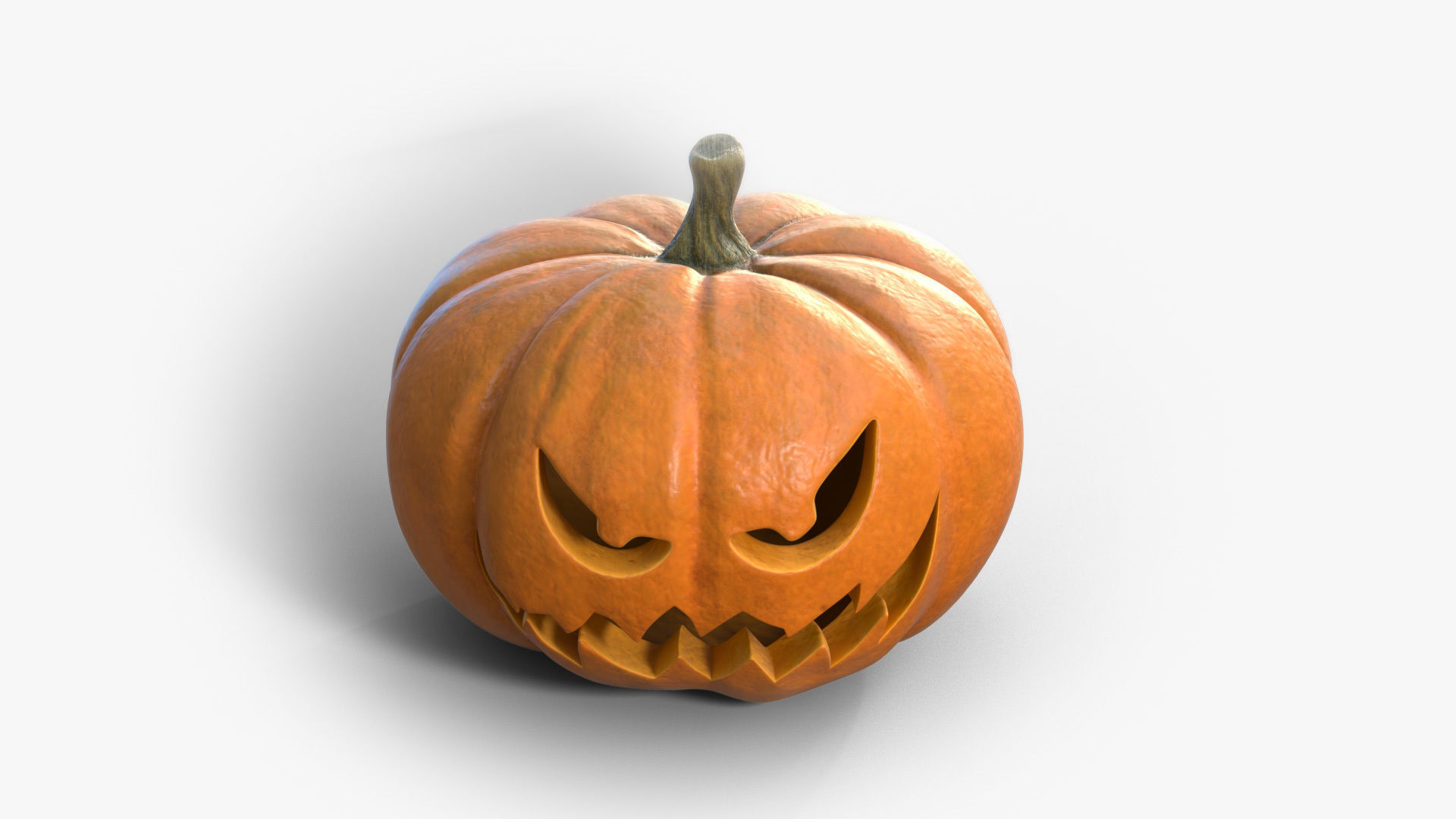 Jack-o-lantern pumpkin with intact pumpkin included model Low-poly 3D model_8