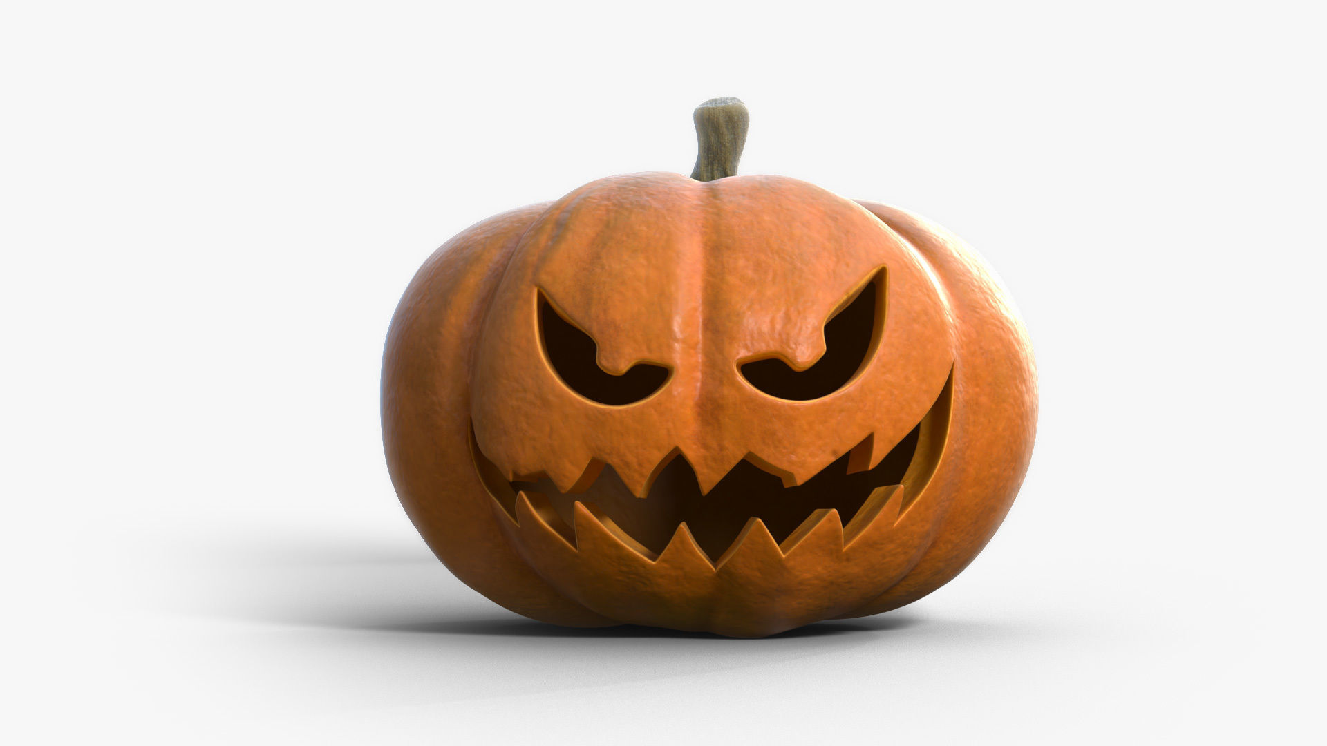 Jack-o-lantern pumpkin with intact pumpkin included model Low-poly 3D model_3