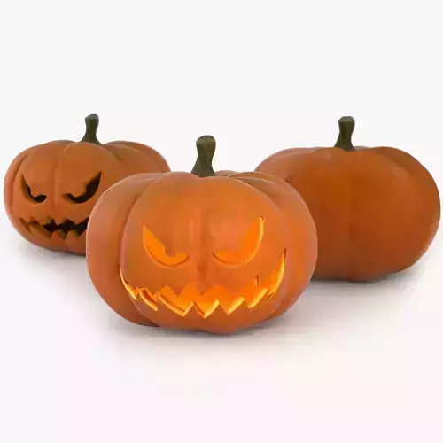 Jack-o-lantern pumpkin with intact pumpkin included model