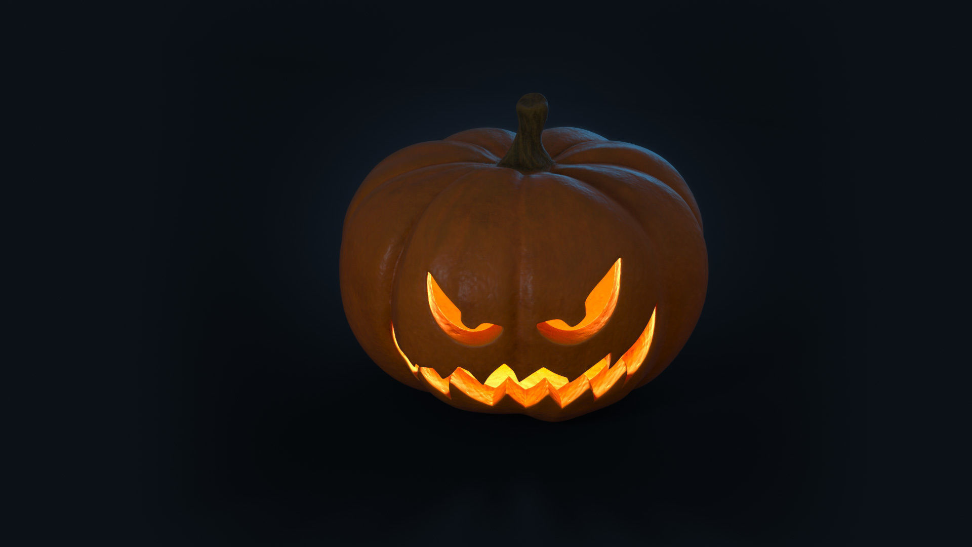 Jack-o-lantern pumpkin with intact pumpkin included model Low-poly 3D model_2