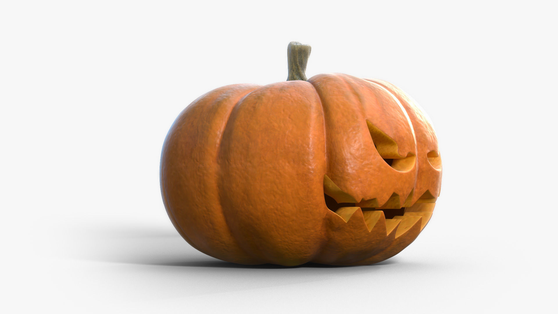 Jack-o-lantern pumpkin with intact pumpkin included model Low-poly 3D model_4