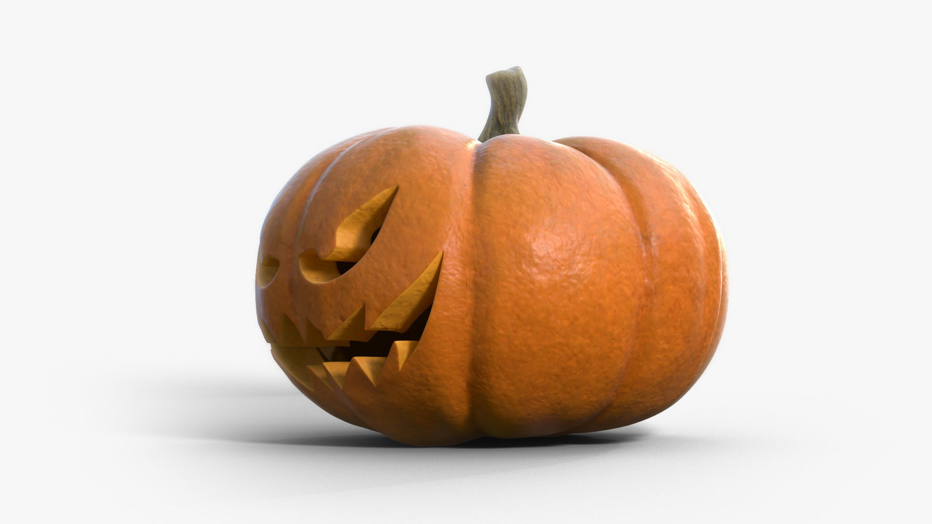 Jack-o-lantern pumpkin with intact pumpkin included model Low-poly 3D model_6