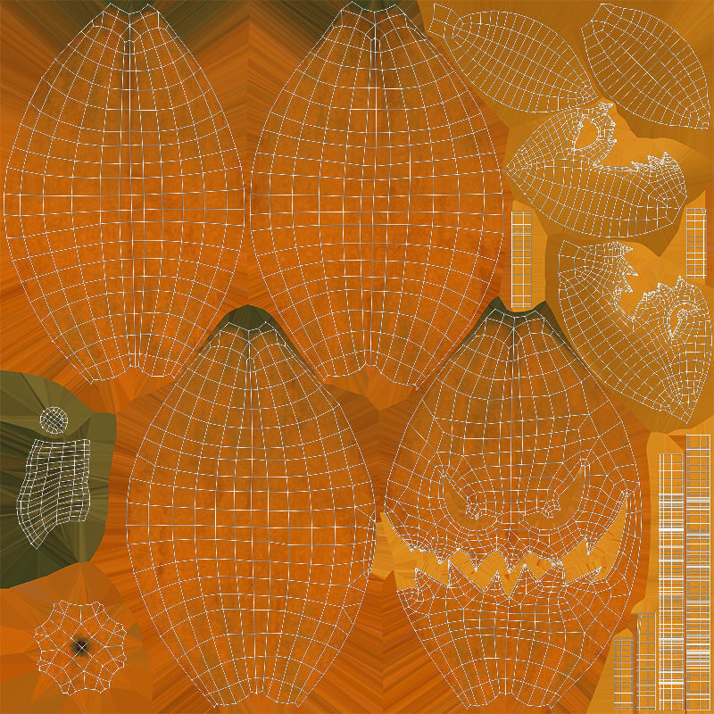 Jack-o-lantern pumpkin with intact pumpkin included model Low-poly 3D model_12