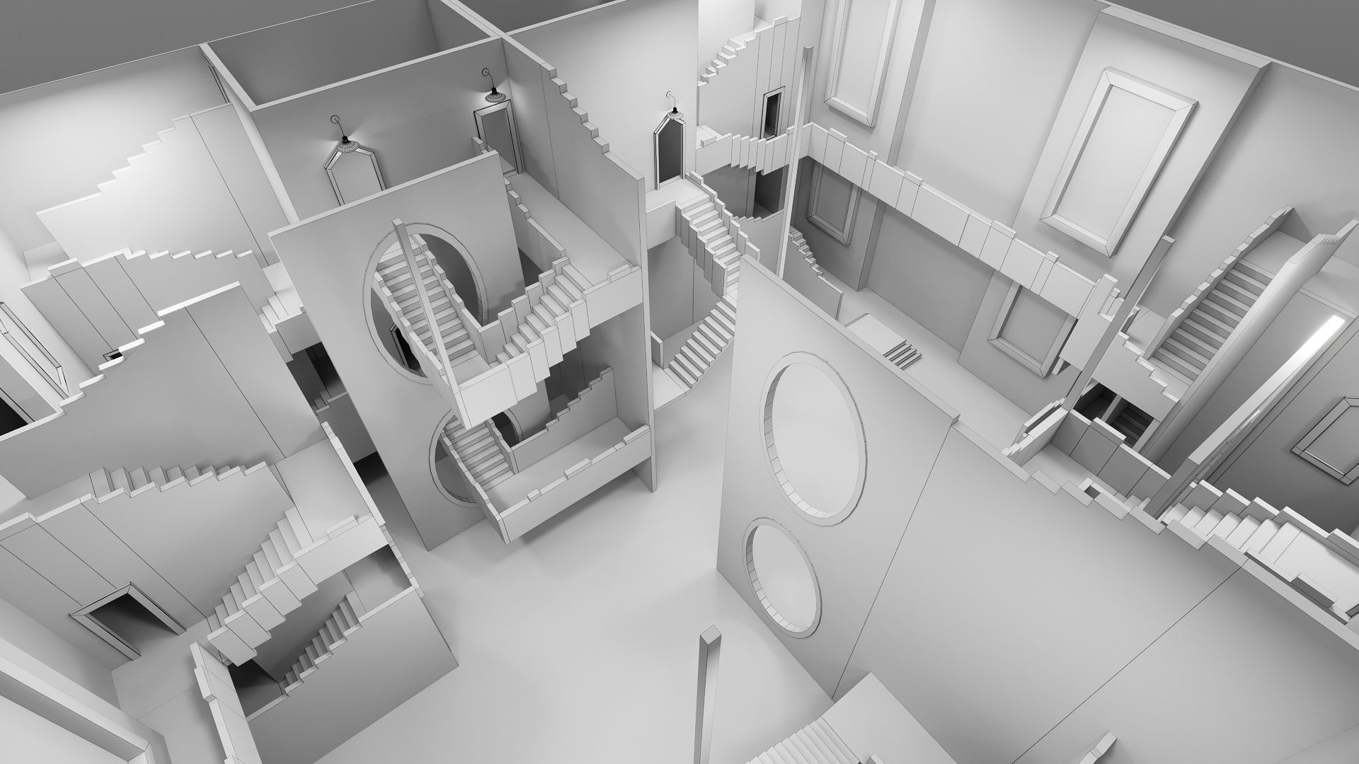 Squid Game  Artistic room 3D Model Low-poly 3D model_2