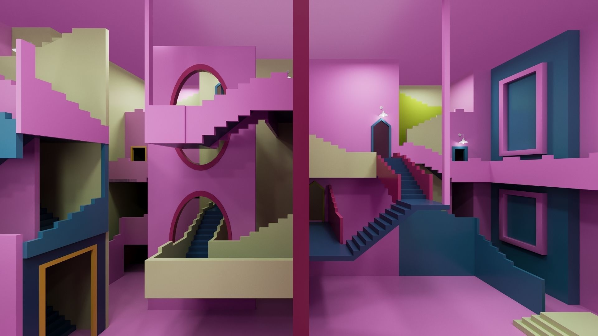 Squid Game  Artistic room 3D Model Low-poly 3D model_8