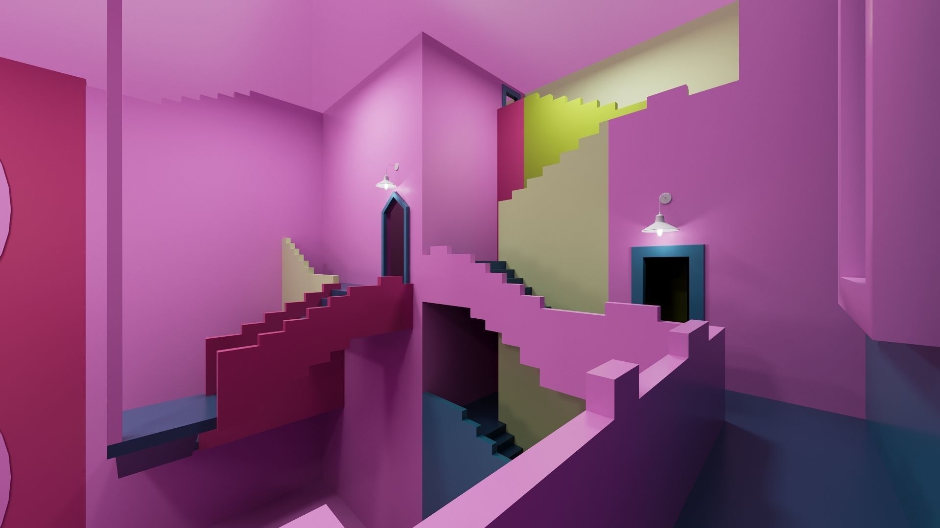 Squid Game  Artistic room 3D Model Low-poly 3D model_6