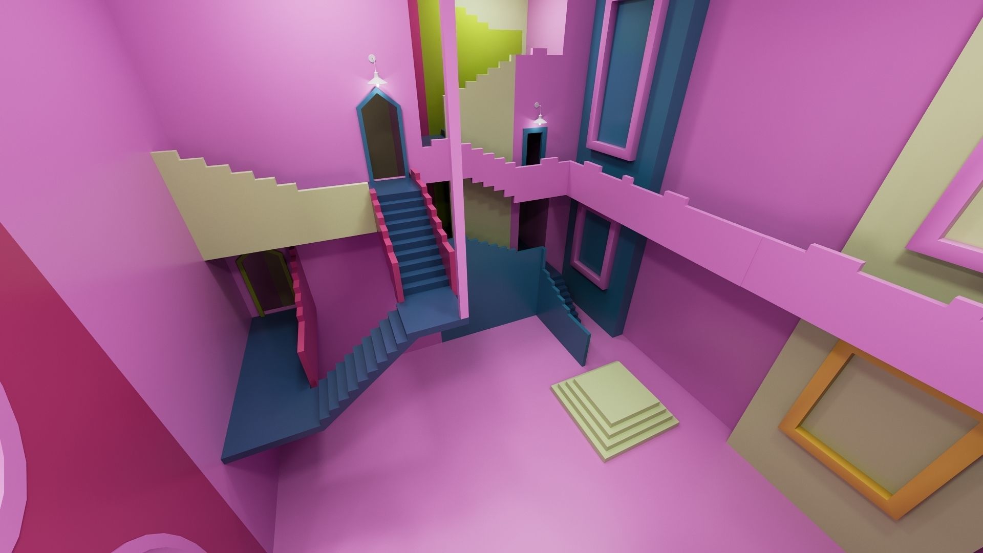 Squid Game  Artistic room 3D Model Low-poly 3D model_5