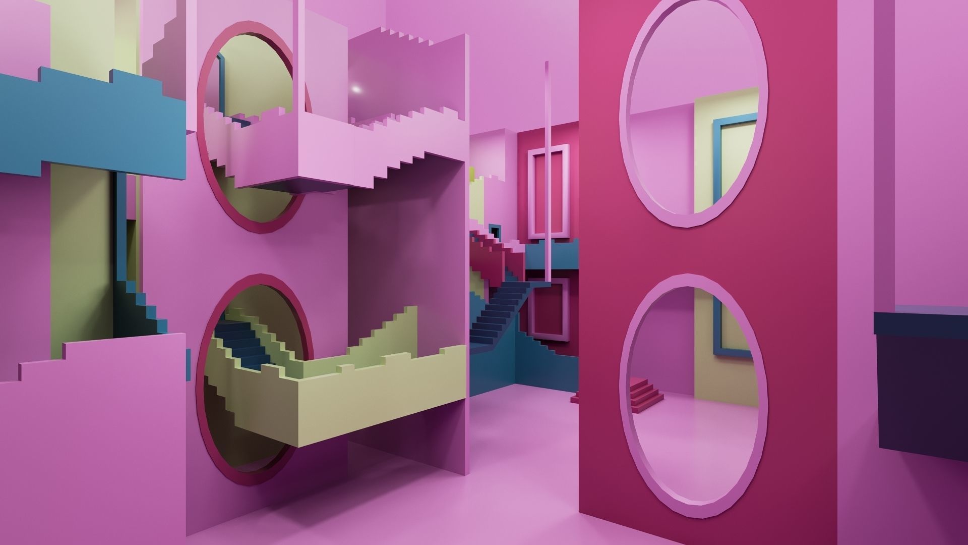 Squid Game  Artistic room 3D Model Low-poly 3D model_1