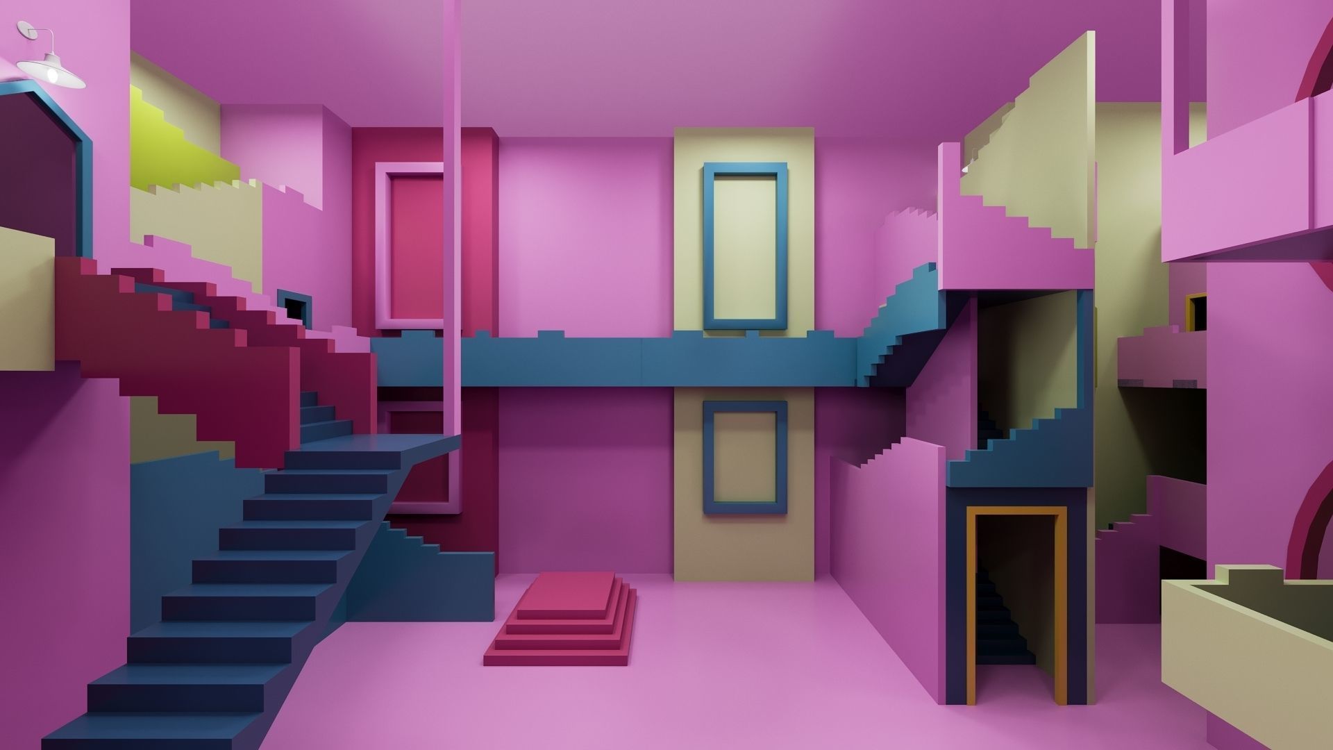 Squid Game  Artistic room 3D Model Low-poly 3D model_9