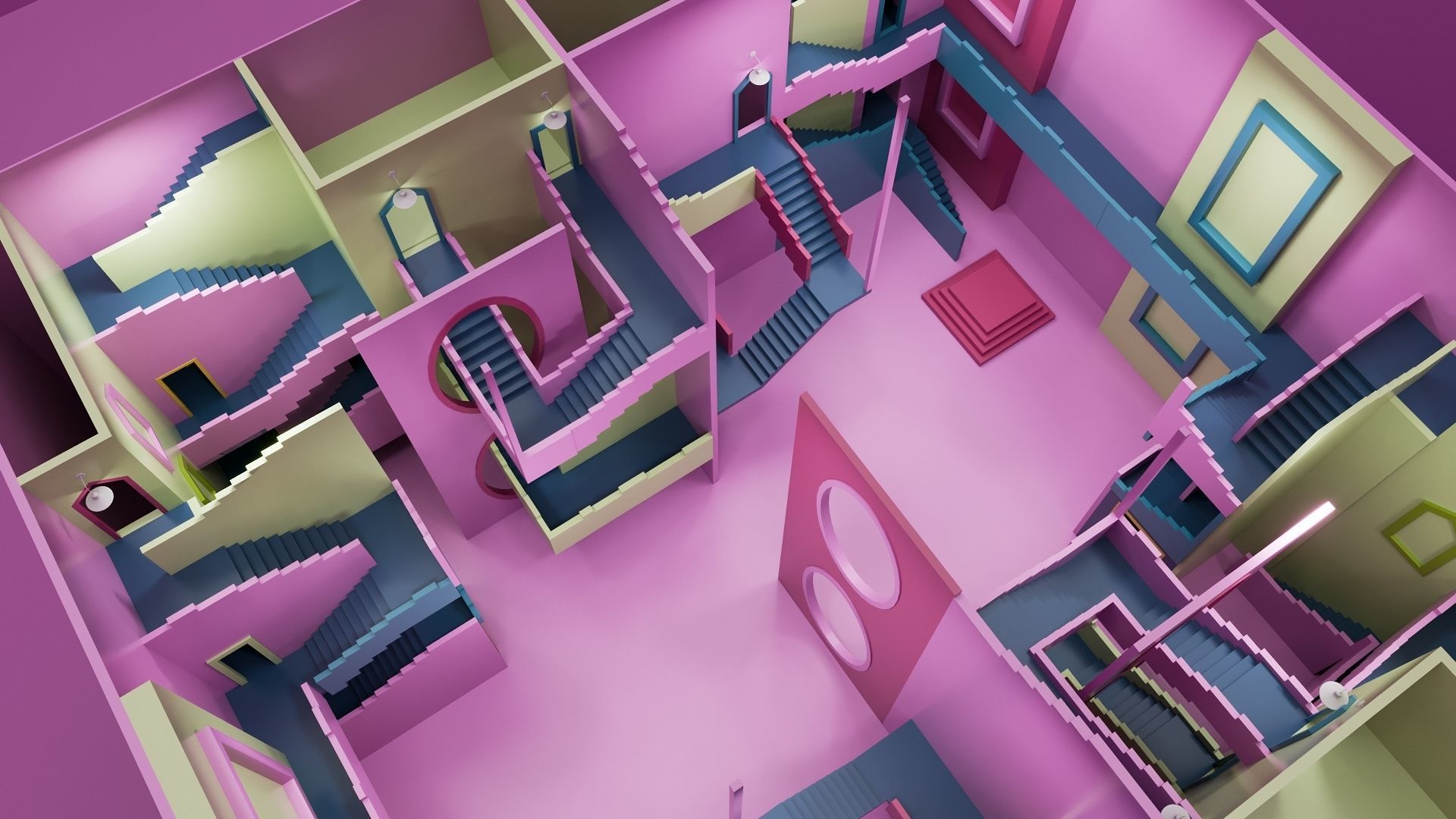 Squid Game  Artistic room 3D Model Low-poly 3D model_7